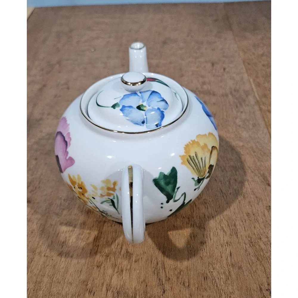 Vintage Takahashi San Francisco Felice Teapot Floral Gold Trim Porcelain Japan